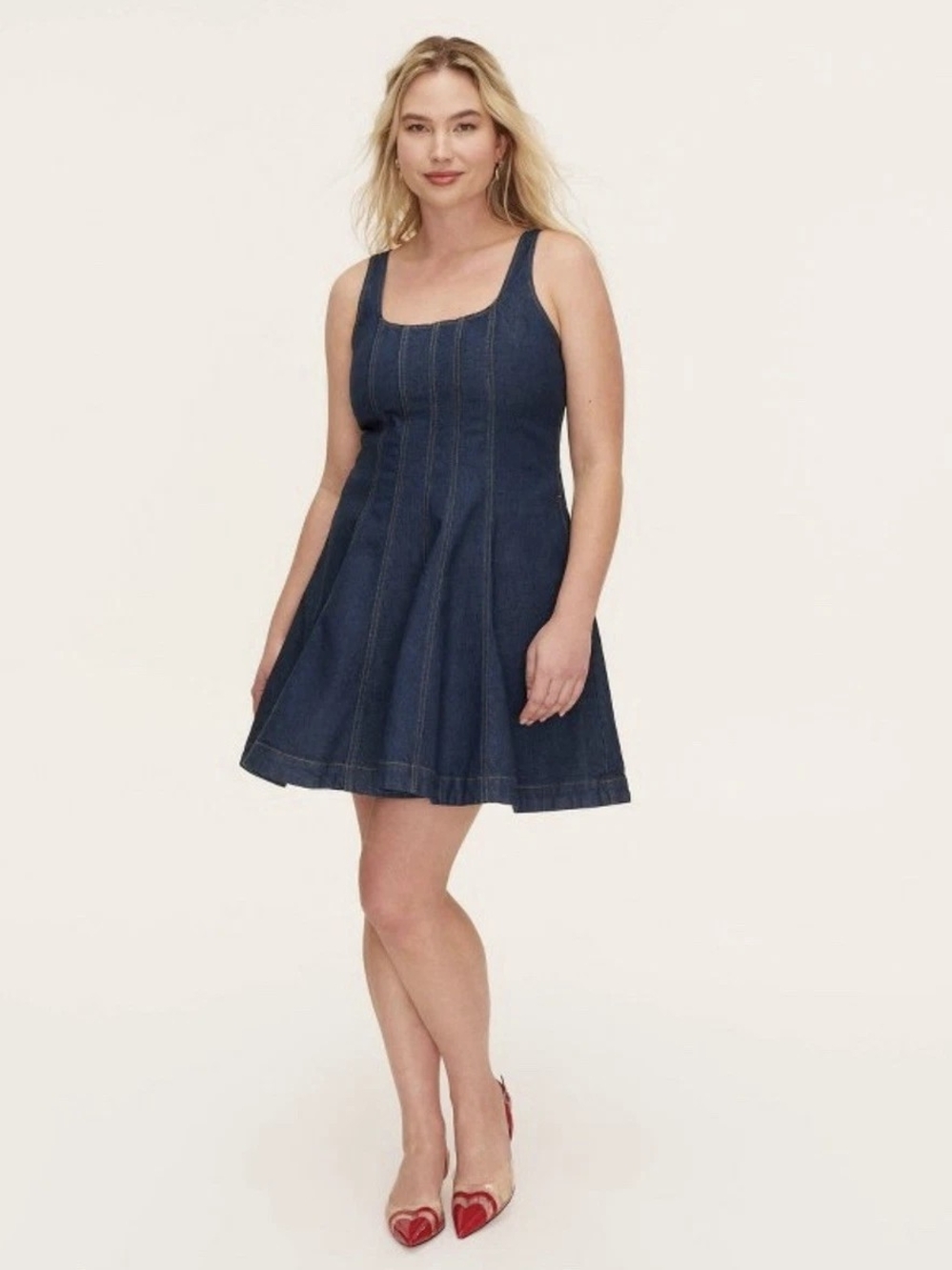 Kate Spade x Target Dark Blue Denim Fit-and-Flare Mini Dress